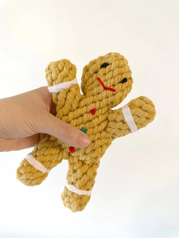 Handmade Sustainable Gingerman Rope Toys, Dog Chew Toys on Sale