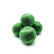 Set of 4 Come Here Buddy Tennis Balls in Green Online now