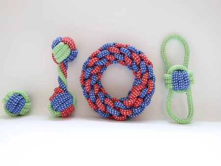 Eco-friendly Dog Rope Toy 4 Set Supply