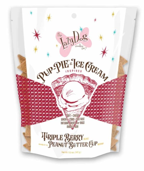 Lazy Dog Pup-PIE & Ice Cream Slices Triple Berry w  Peanut Butter Dog Treat 5oz Online Sale