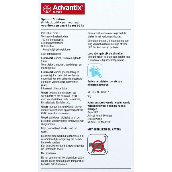 Advantix 100 500 Spot-On Hond 4-10kg For Discount